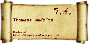 Thomasz Amáta névjegykártya
